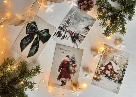 ZIEMASSVĒTKU KARTĪTES (10gb); komplekts nr1.